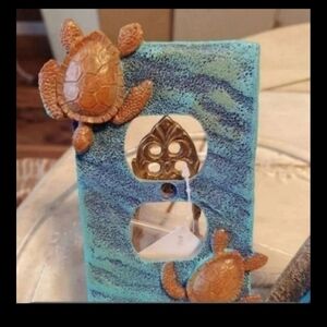 Sea Turtle Decorative Dual Outlet Cover - Ceramic Resin BNWT SO 1 LEFT!